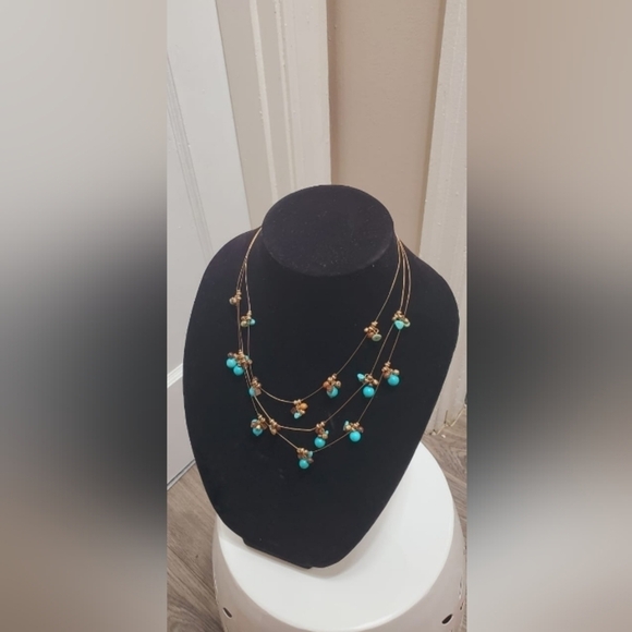 Multilayered Turquoise Blue Necklace.🌴 - Picture 5 of 8